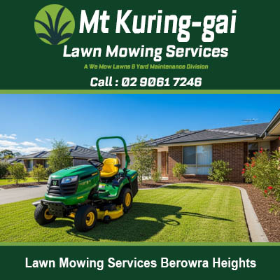 Ride on mower ready for lawn care service at Berowra Heights
