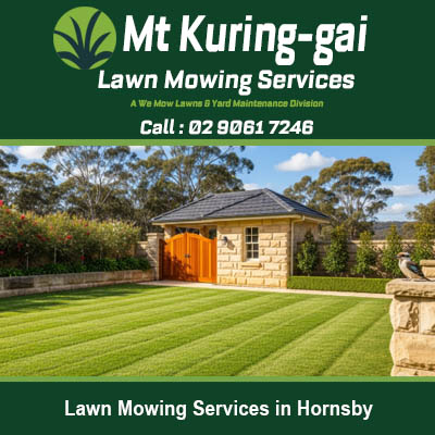 Striped lawn from professional mowing service at home in Hornsby NSW