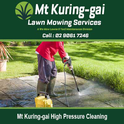 Worker using pressure washer in Mt Kuring-gai