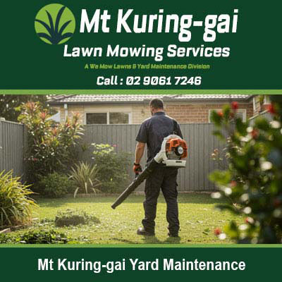 Worker with clearing leaves in Mt Kuring-gai